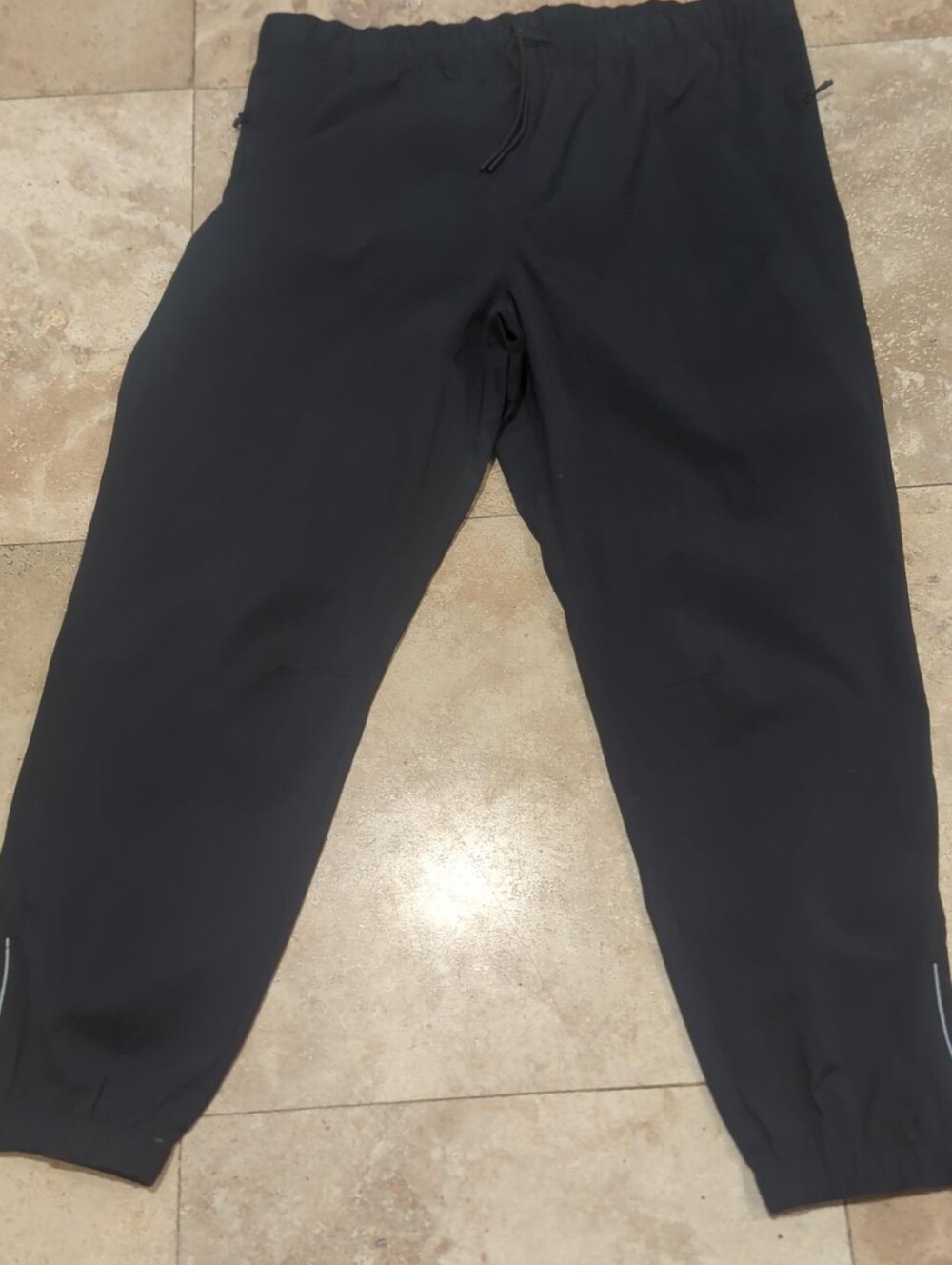 H&M Men’s Slim Fit Jogger Pants XL Black Ankle Zip Stretch Athletic NWT